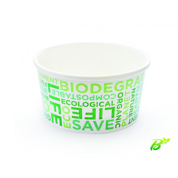 Pot de glace en carton recyclable texte bio 135 ml - sdg - lot de 1680 -  -  x49 5mm