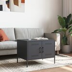 vidaXL Table basse anthracite 68x50x50 5 cm acier laminé à froid