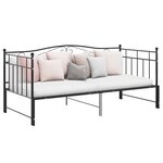 vidaXL Cadre de canapé-lit extensible sans matelas Noir Métal 90x200cm