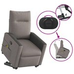 vidaXL Fauteuil inclinable de massage Taupe Tissu