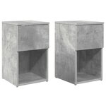 vidaXL Armoire de lit 2 Pièces Gris béton 29 x 31 5 x 49 cm