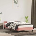 vidaXL Cadre de lit et tête de lit sans matelas rose 100x200cm velours