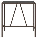 vidaXL Table de bar et dessus en verre marron 110x70x110 cm poly rotin
