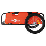 vidaXL Remorque de vélo orange tissu oxford et fer