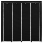vidaXL Garde-robe avec 4 compartiments Noir 175x45x170 cm
