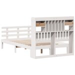vidaXL Lit bibliothèque sans matelas blanc 135x190 cm bois pin massif