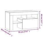 vidaXL Tables de chevet 2 Pièces et lumières LED Noir 70x36 5x40 cm