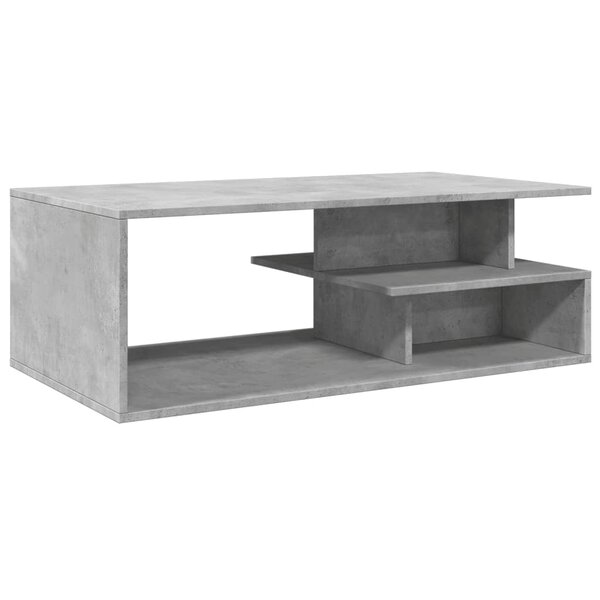 vidaXL Table basse gris béton 102x55x35 cm bois d'ingénierie