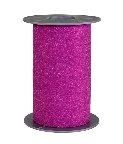 Bolduc poly glitter 100-m-bobine 10 mm rose vif