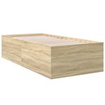 vidaXL Cadre de lit chêne sonoma 90x200 cm bois d'ingénierie