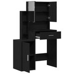 vidaXL Coiffeuse Chêne noir 80 x 35 x 132 cm Bois d'ingénierie