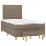vidaXL Sommier à lattes de lit avec matelas Taupe 120x200 cm Tissu