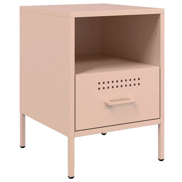 vidaXL Table de chevet rose 36x39x50 5 cm acier laminé à froid