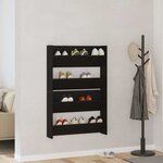 vidaXL Cabinet à chaussures 2 Pièces Chêne noir 85 x 18 x 90 cm