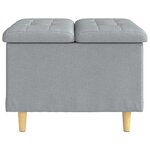 vidaXL Pouf de rangement avec coussin Gris clair 60 x 60 x 45 cm tissu