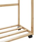 vidaXL Porte-vêtements et étagères et roulettes 90x35x155 cm bambou