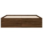 vidaXL Cadre de lit avec tiroirs sans matelas chêne marron 135x190 cm