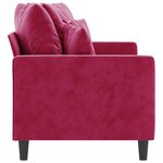 vidaXL Canapé à 2 places Rouge bordeaux 140 cm Velours