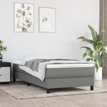 vidaXL Sommier à lattes de lit avec matelas Gris foncé 90x200 cm Tissu
