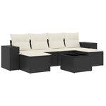 vidaXL Salon de jardin 7 Pièces avec coussins noir résine tressée