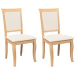 vidaXL Chaises à manger coussins 2 Pièces naturel bois massif caoutchouc