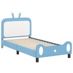 vidaXL Cadre de lit pour enfants avec tête de lit Bleu 90 x 200 cm PU