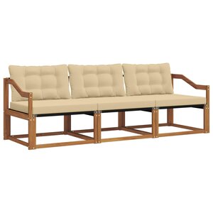 vidaXL Ensemble de canapés d'extérieur 3 pc Naturel et Beige