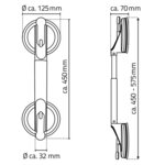 RIDDER Barre d'appui télescopique à ventouse 12 5 cm 100 kg A0150301