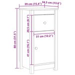 vidaXL Buffet avec tiroir 2 Pièces Brun cire 39 x 34 5 x 80 cm Pin massif