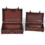 vidaXL Coffre de rangement vintage Bois Marron 2 Pièces