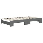 vidaXL Lit de jour avec gigogne et matelas gris foncé 100x200 cm tissu