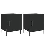 vidaXL Tables de chevet 2 Pièces noir 40x40x50 cm bois d’ingénierie