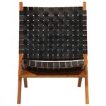 vidaXL Chaise de relaxation pliable noir cuir véritable