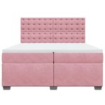vidaXL Sommier à lattes de lit avec matelas Rose 200x200 cm Velours