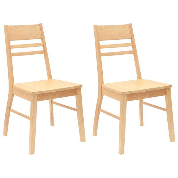 vidaXL Chaises de salle à manger 2 pc Bois de Caoutchouc Massif