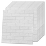 vidaXL Papier peint 3D autoadhésif Briques 10 Pièces Blanc