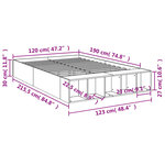 vidaXL Cadre de lit chêne fumé 120x190 cm bois d'ingénierie