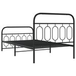 vidaXL Cadre de lit métal avec tête de lit/pied de lit noir 100x200 cm