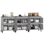 vidaXL Buffets 3 Pièces gris béton 60x35x70 cm bois d'ingénierie
