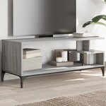 vidaXL Meuble TV sonoma gris bois ingénierie et acier enduit de poudre