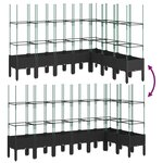 vidaXL Jardinière avec treillis noir 200x160x142 5 cm PP