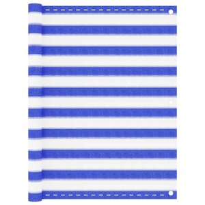 vidaXL Écran de balcon Bleu et blanc 120x300 cm PEHD