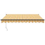 vidaXL Auvent rétractable jaune et blanc 3x2 5 m tissu et aluminium