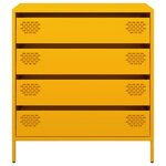 vidaXL Buffet jaune moutarde 68x39x73 5 cm acier laminé à froid