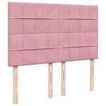 vidaXL Sommier à lattes de lit avec matelas Rose 140x200 cm Velours