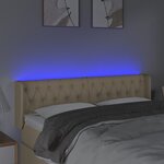 vidaXL Tête de lit à LED Crème 147x16x78/88 cm Tissu