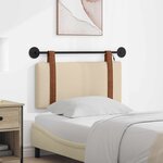 vidaXL Tête de lit suspendue Avec lumière LED Crème PU antique