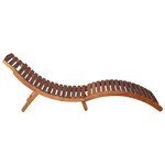 vidaXL Chaise longue avec table à thé 3 Pièces Bois d'acacia massif