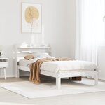 vidaXL Cadre de lit avec tête de lit sans matelas blanc 75x190 cm