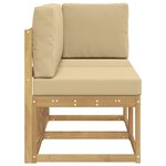 vidaXL Canapé d’extérieur milieu et coin avec coussin 2 Pièce Blanc